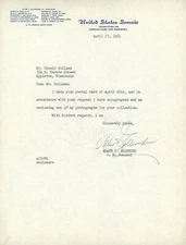 Senator Allen J. Ellender Signed Letter