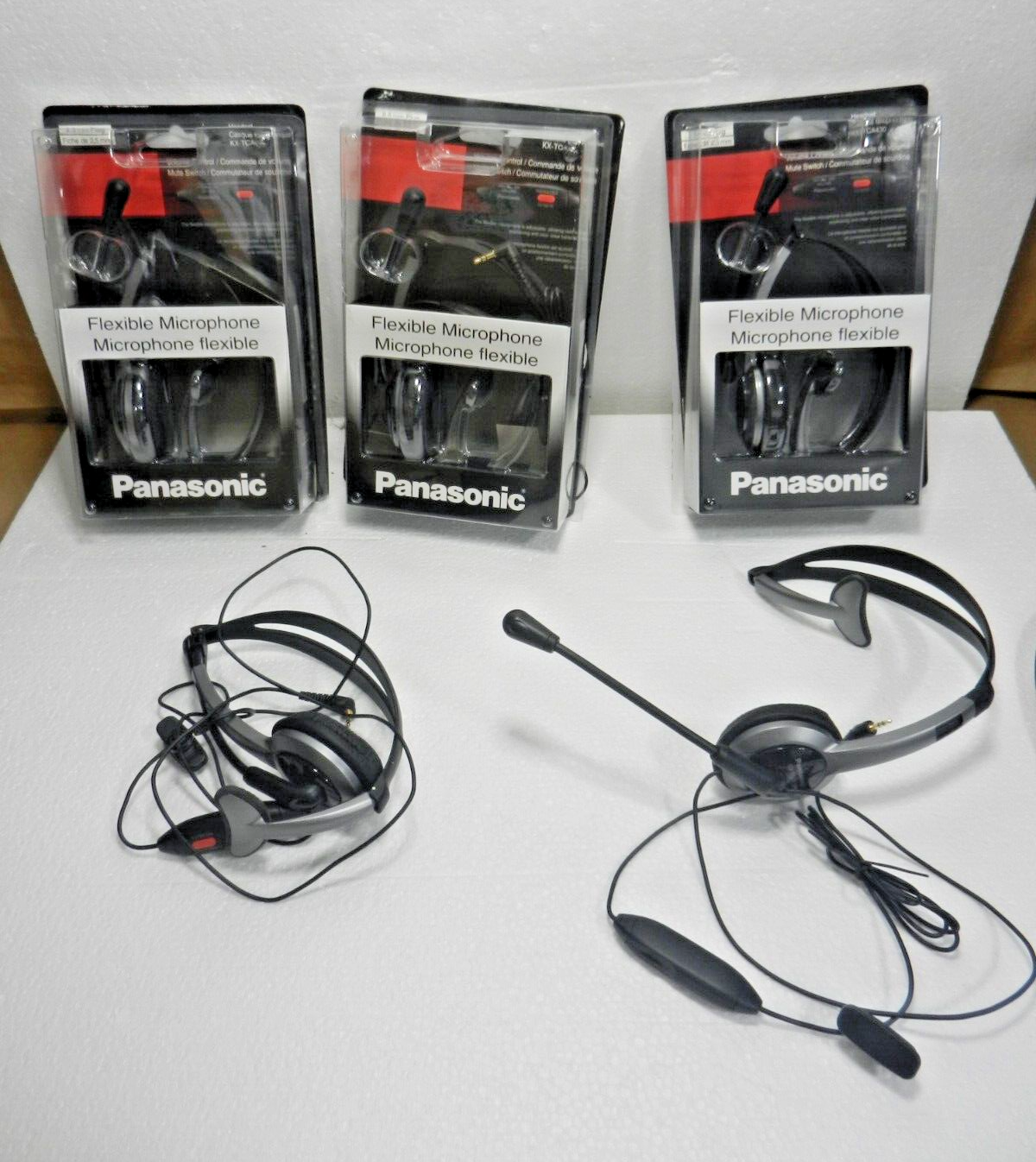 lot 5x - Panasonic Consumer Products KX-TCA430 Comfort-Fit Foldable Headset