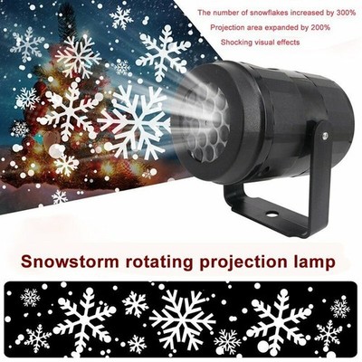 LED Schneeflocke Weihnachten Projektor Licht Moving Landscape Xmas Decor Lampe
