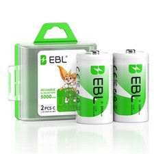 EBL Professional C Size Cell Rechargeable Batteries NIMH 1.2V 500Omah Lot