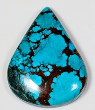 28 Ct 6X22X29 mm NATURAL BLUE SPIDERWEB TURQUOISE PEAR CABOCHON GEMSTONE DA-108