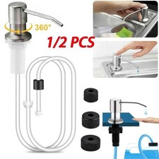 1/2 Pcs 360  Stainless Steel Kitchen Sink Liquid Soap Dispenser Pump Bottle Tube