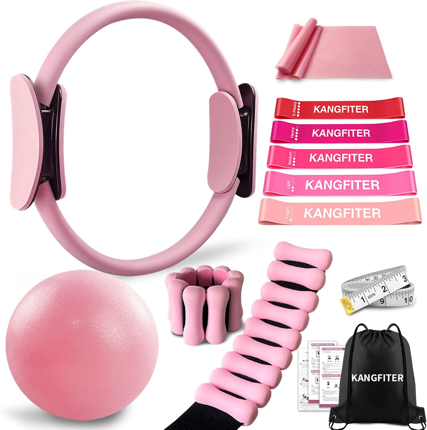 Pilates Equipment Kit for Home Workout, Pilates Ring and Bal