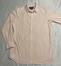 Mizzen Main Leeward Shirt Mens Sz XL Lt.Pink Trim Fit Blue Label Performance