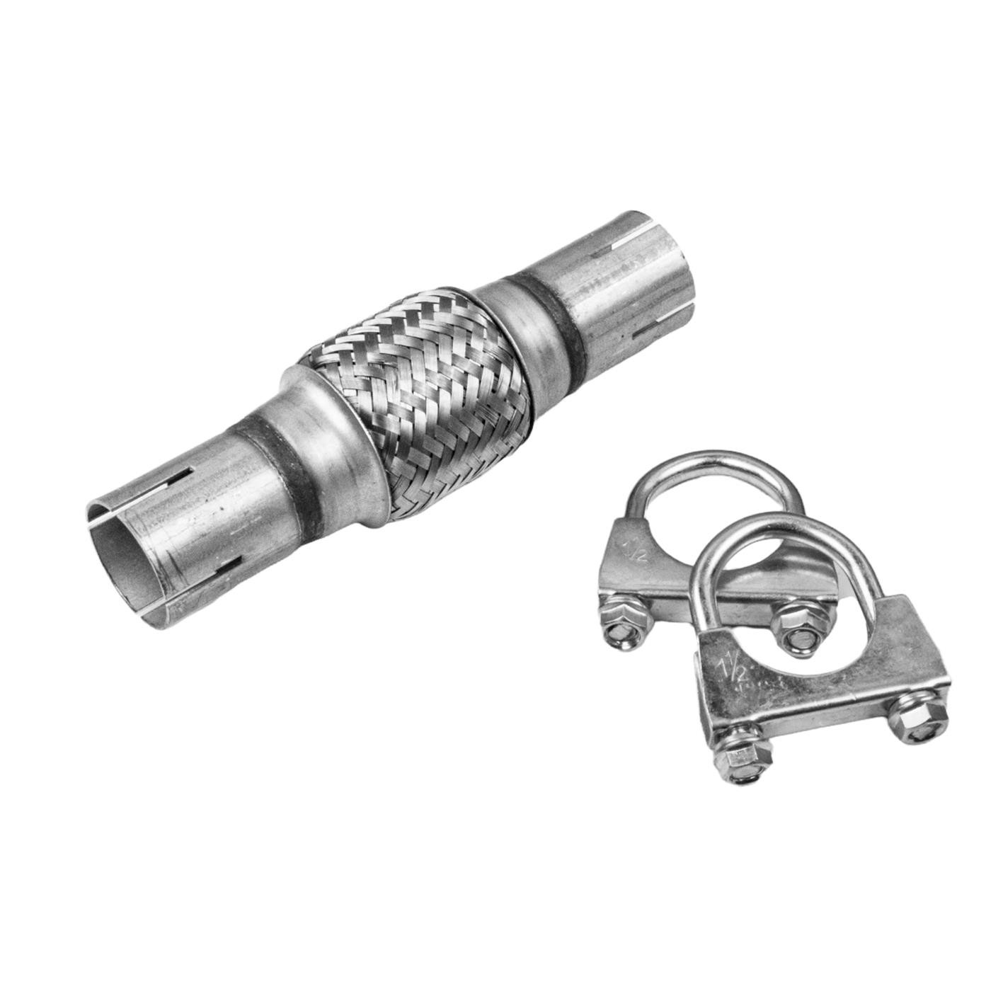 38mm 1.5"" Exhaust Flexi Pipe Coupler 200mm Long Stainless Steel Body Flex Joint