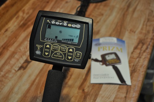 WHITE'S PRIZM V Metal Detector w 950 SEARCH COIL, MANUAL, LIKENEW WORKS GREAT
