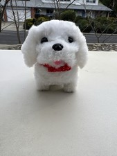 Animated Plush White Puppy Walking Barking Yipping Moving Dog Toy Cute