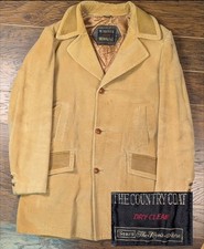 Sears Country Coat Vintage Corduroy Sz 44 Tall Flannel Lined With Quilted Satin