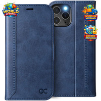 HandyhüLle Flip Cover FüR Iphone 12 Pro Max Pu Leder Rfid Blau 6,7 Zoll
