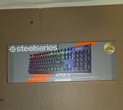 SteelSeries Apex 5 Wired Hybrid Mechanical Switches Gaming Keyboard OLED Display