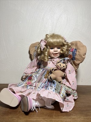 Vintage Country Angel Doll Porcelain Doll By Angel s Dolls With COA Unboxed 10 