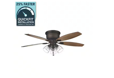 Hampton Bay Stoneridge 52 in. Indoor LED Bronze Hugger Ceiling Fan w/Light Kit