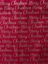 1 yard of red/gold metallic merry Christmas cotton fabric from Joann s