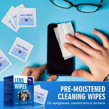 100Lens Wipes - Individually Wrapped Eyeglass Cleaning Wipes