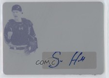 2019 Leaf Trinity Patch Printing Plate Cyan 1/1 Sam Huff #PA-SH1 Auto ms9