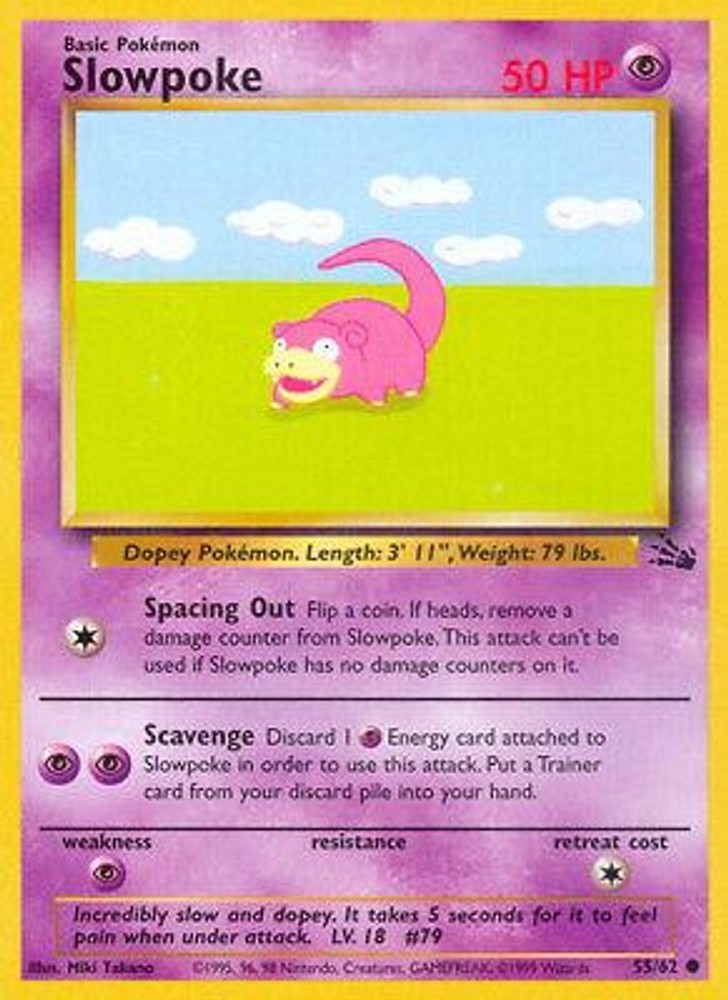 Slowpoke 55/62 Fossil Unlimited Pokemon