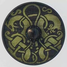 Viking Wooden Shield LARP Viking Medieval Battle Ready Shield Handmade Gift