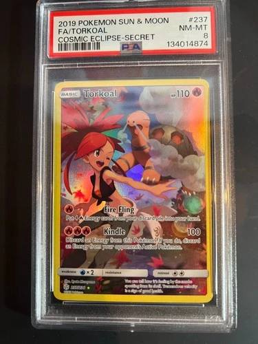 TORKOAL COSMIC ECLIPSE - SECRET RARE 2019 SUN & MOON #237 NM-MT PSA 8