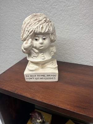 Vintage Figurine From The 1970s BE NICE TO ME OR YOU WON'T GET NO GOODIES..C