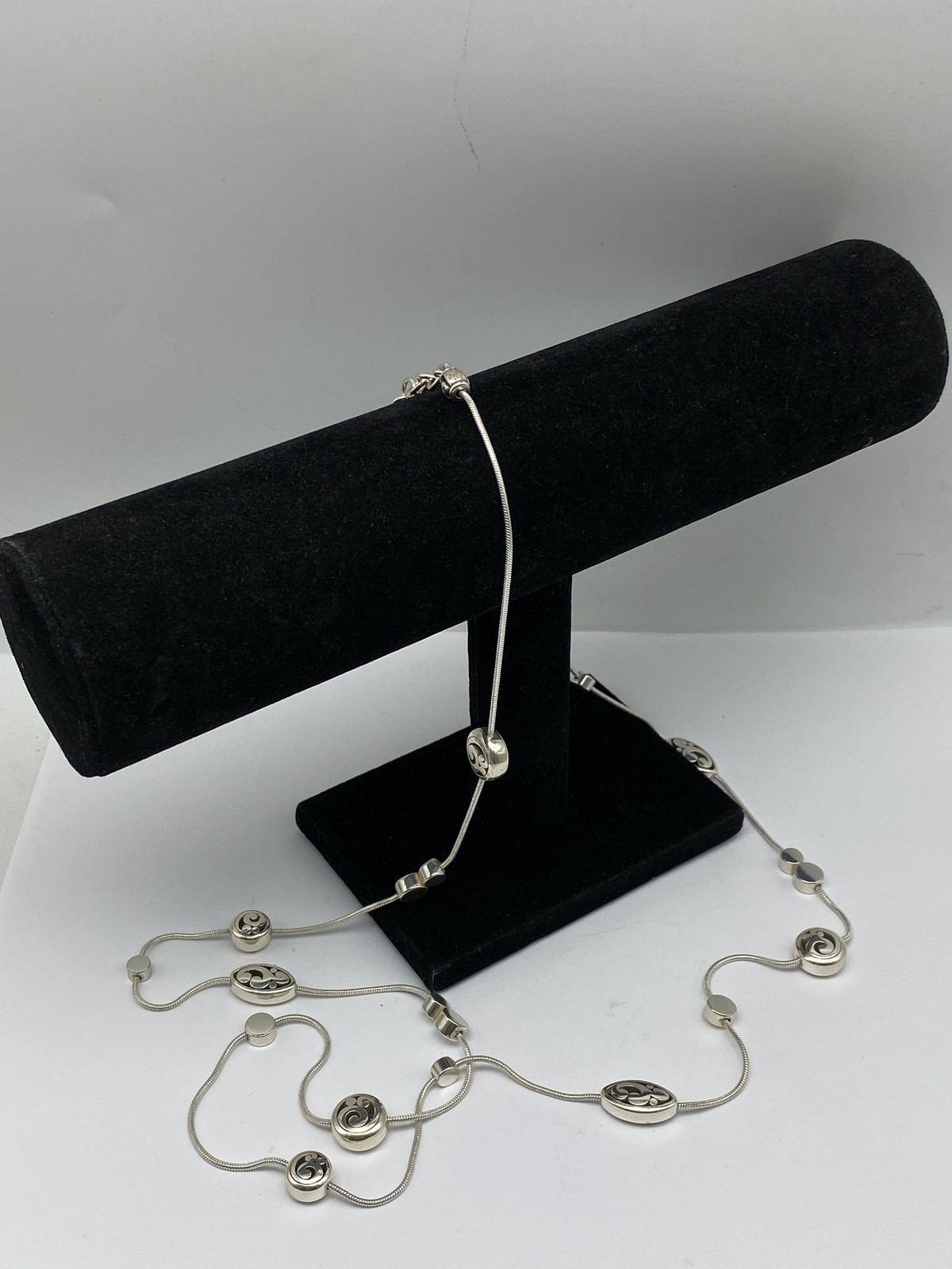 Brighton Silver Scroll Work Station Necklace 59.1g - image 5