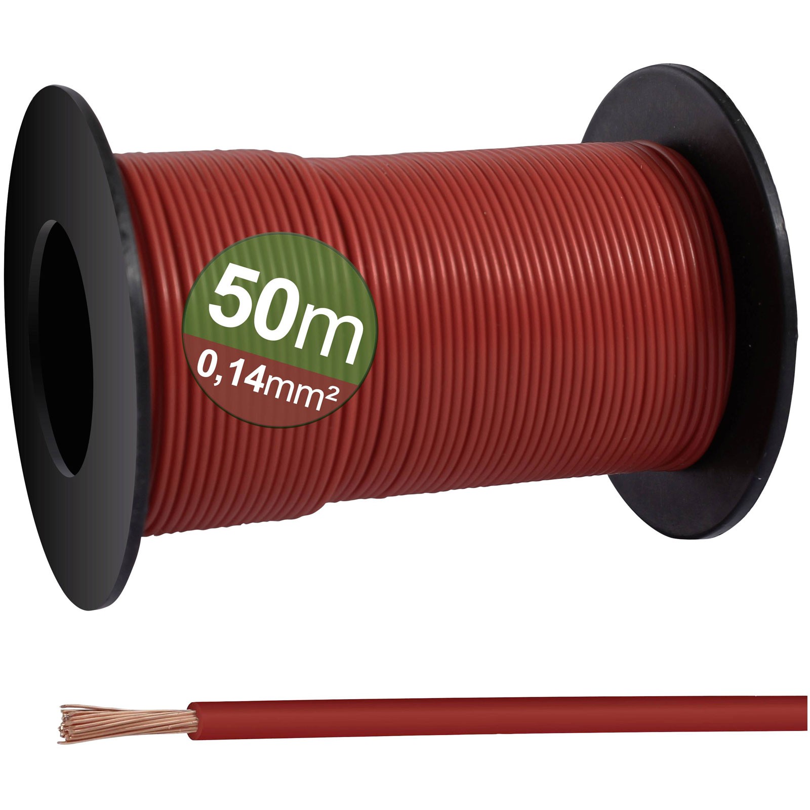 Quadrios Wire 50m: Red 0.14 mm² Copper PVC Sheath Easy Strip