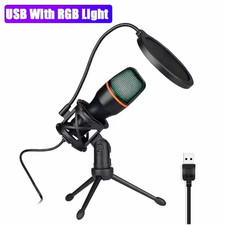 Condenser Microphone USB Wired For PC Laptop Computer Professional Gaming Access