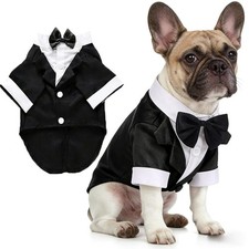 Dog Shirt Puppy Clothes, Pet Wedding Suit Formal Tuxedo with X-Large, Black