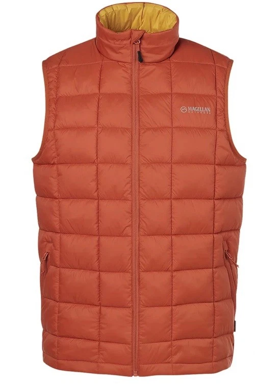 Magellan Outdoors Men's Lost Pines Puffer Vest Sz. 2XL NEW Orange Dark 02