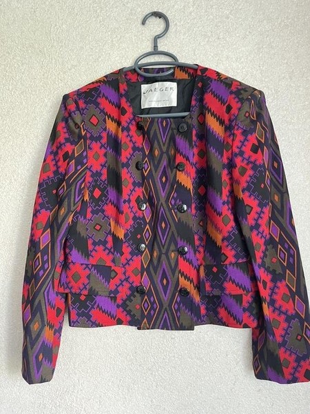 Women Jaeger Blazer Purple Wool 40 / L / 48