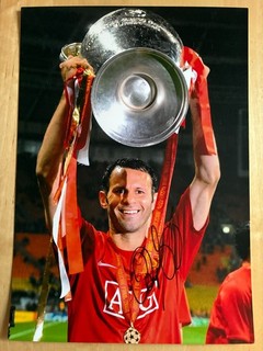 Ryan Giggs Signed XL A3 Photo Manchester United 2008 European Cup Autograph COA