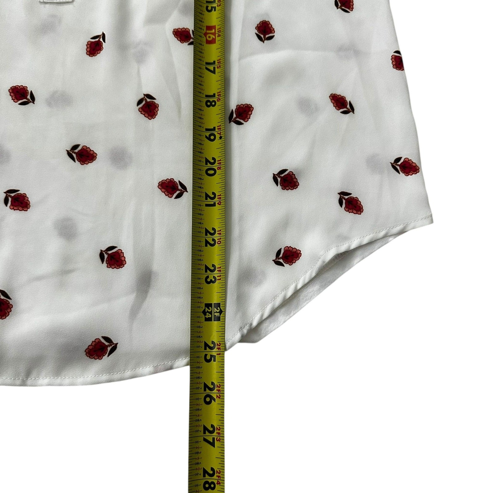 Loft White Multicolor Printed Basic Top Women Blo… - image 7