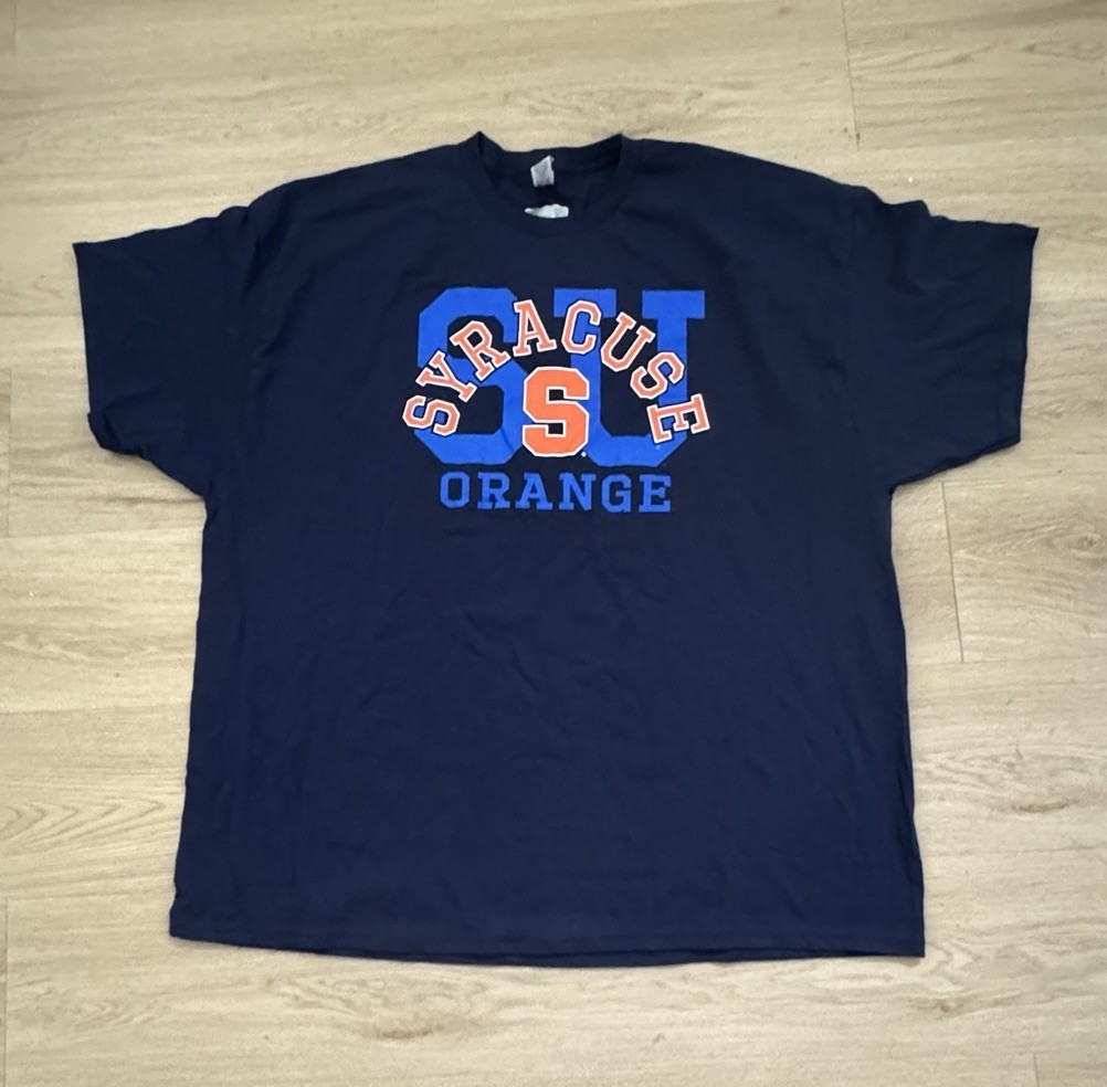 Syracuse University Mens T Shirt Blue Logo Captivating Cloth