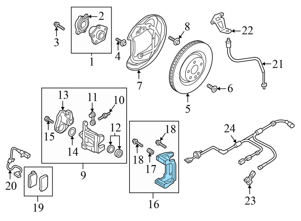 AUDI A8 QUATTRO 2019-2020 - Porta pinza de freno trasero izquierdo / soporte Foto 4 de 4