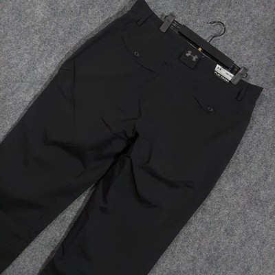 Under Armour Pants Mens 36x30 Black Stretch Performance Golf Chino Flat Front