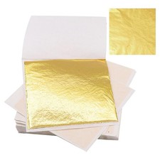 200 PCS Gold Sheets Gold Foil for Art Gilding Flakes Multipurpose Gold9246