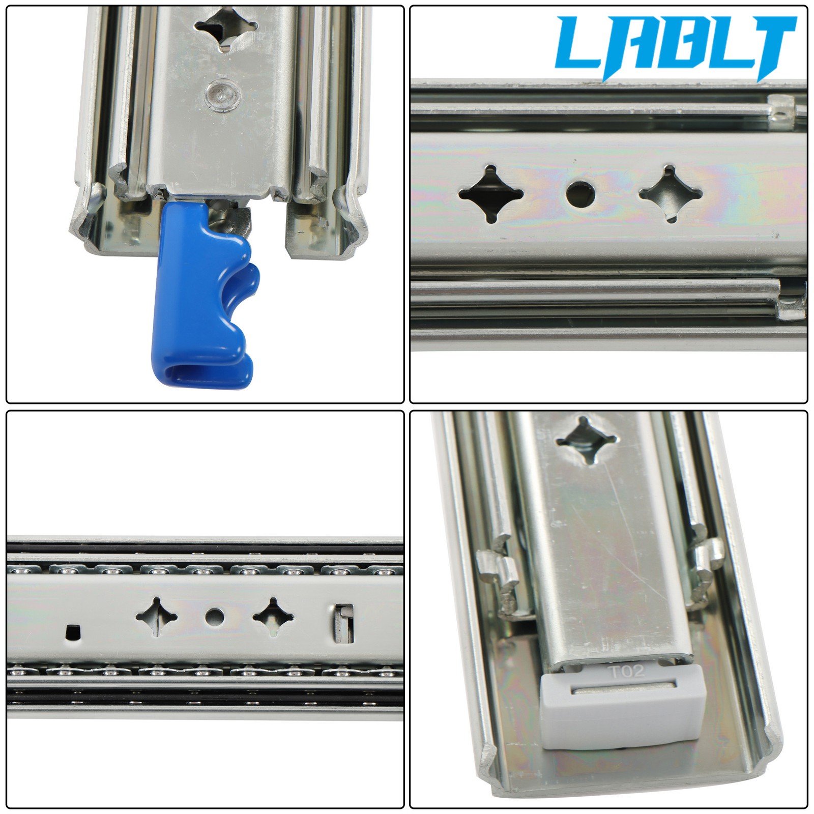 LABLT 1 Pair With Lock Heavy Duty Drawer Slides 22" 250 Lbs Extension Rails Rail