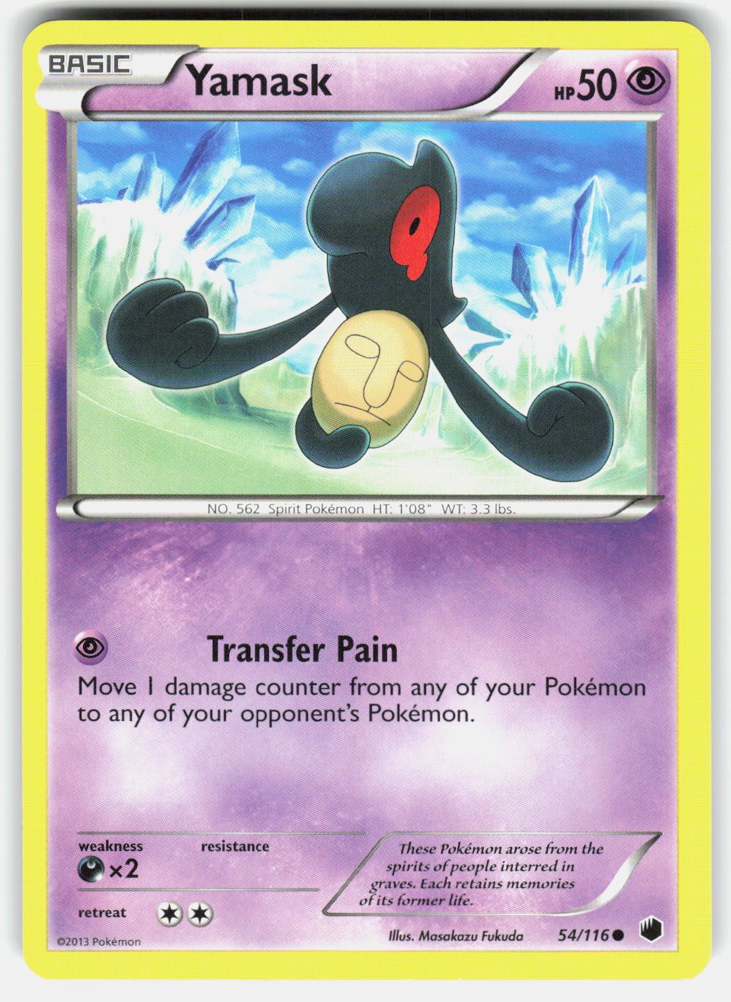 Yamask 54/116 Common Plasma Freeze Pokemon Near Mint