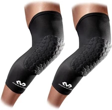 McDAVID HEX Padded LEG SLEEVES 1 Pair BLACK for BASKETBALL Performance Hex Pad