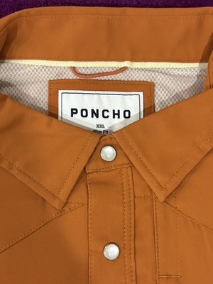 Poncho Long Sleeve Shirt Pearl Snap Vented Western Frio Vodka Size XXL