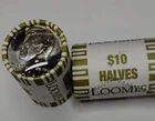 2024 P Kennedy Half Dollar Loomis Bank Roll ($10 Face Value) Head / Tail