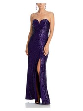 AQUA FORMAL Womens Purple Lined Sleeveless Full-Length Formal Gown Dress 8