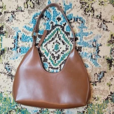 Petite Simon Hobo Structured Brown Classy Mini Shoulder Bag Purse