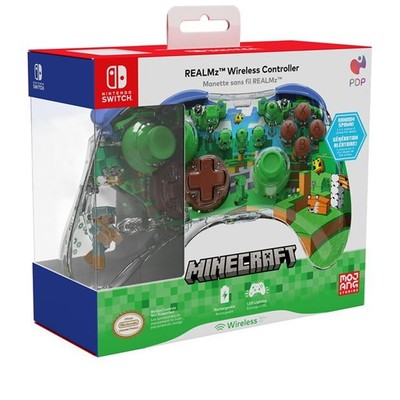 PDP REALMz Wireless Nintendo Switch Controller Minecraft Steve