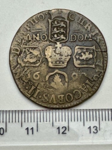 1690 Irish Gun Money corona completa - Giacomo II - ex Spink, ex Simpson (F220) - Foto 2 di 3