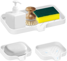 Kitchen Sink Tray,3 Pcs Silicone Sponge Holder for Kitchen Sink Organizer, Kitch