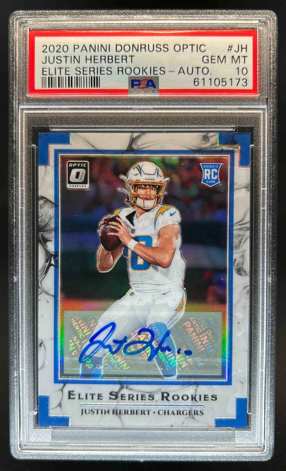 Justin Herbert Panini Donruss Optic Elite Series Rookies #JH Autograph