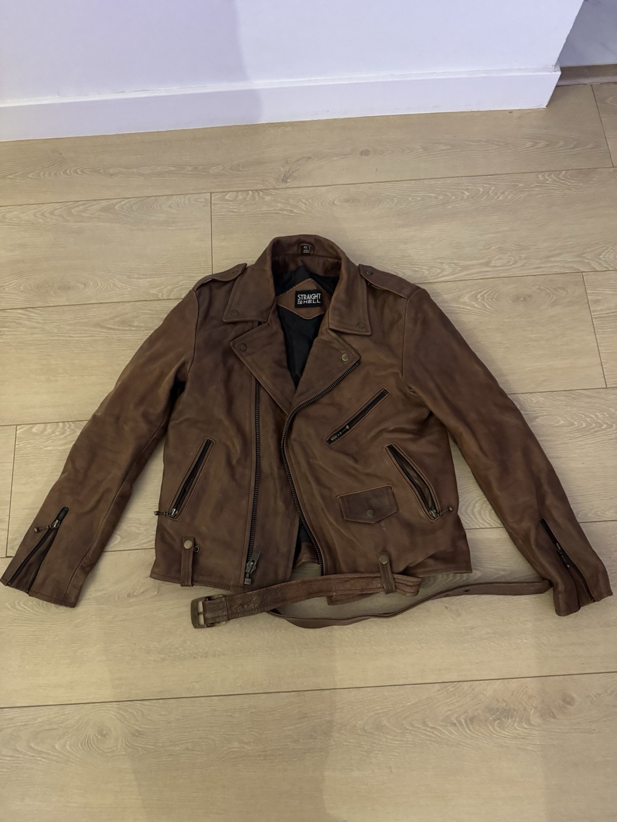 COMMANDO LEATHER JACKET WORN BROWN Buffalo Leathe… - image 2