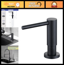 Matte Black Kitchen Sink Soap Dispenser - 17 OZ Stainless Steel, Top Refill Desi