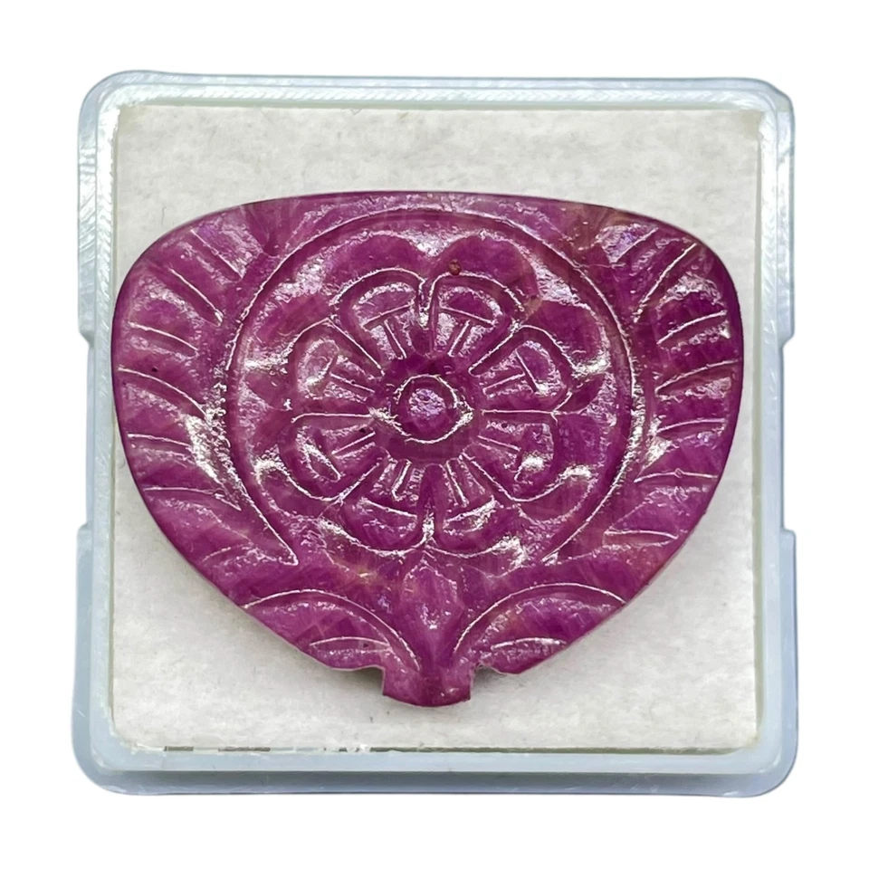 Pedra preciosa solta vermelha rica esculpida mogol pedra preciosa rubi natural não aquecida 31 cts - Imagem 2 de 4