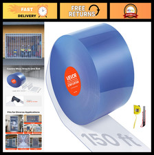 Clear PVC Strip Curtain 150ft x 8in - Heavy Duty Plastic Door Strips for Freezer